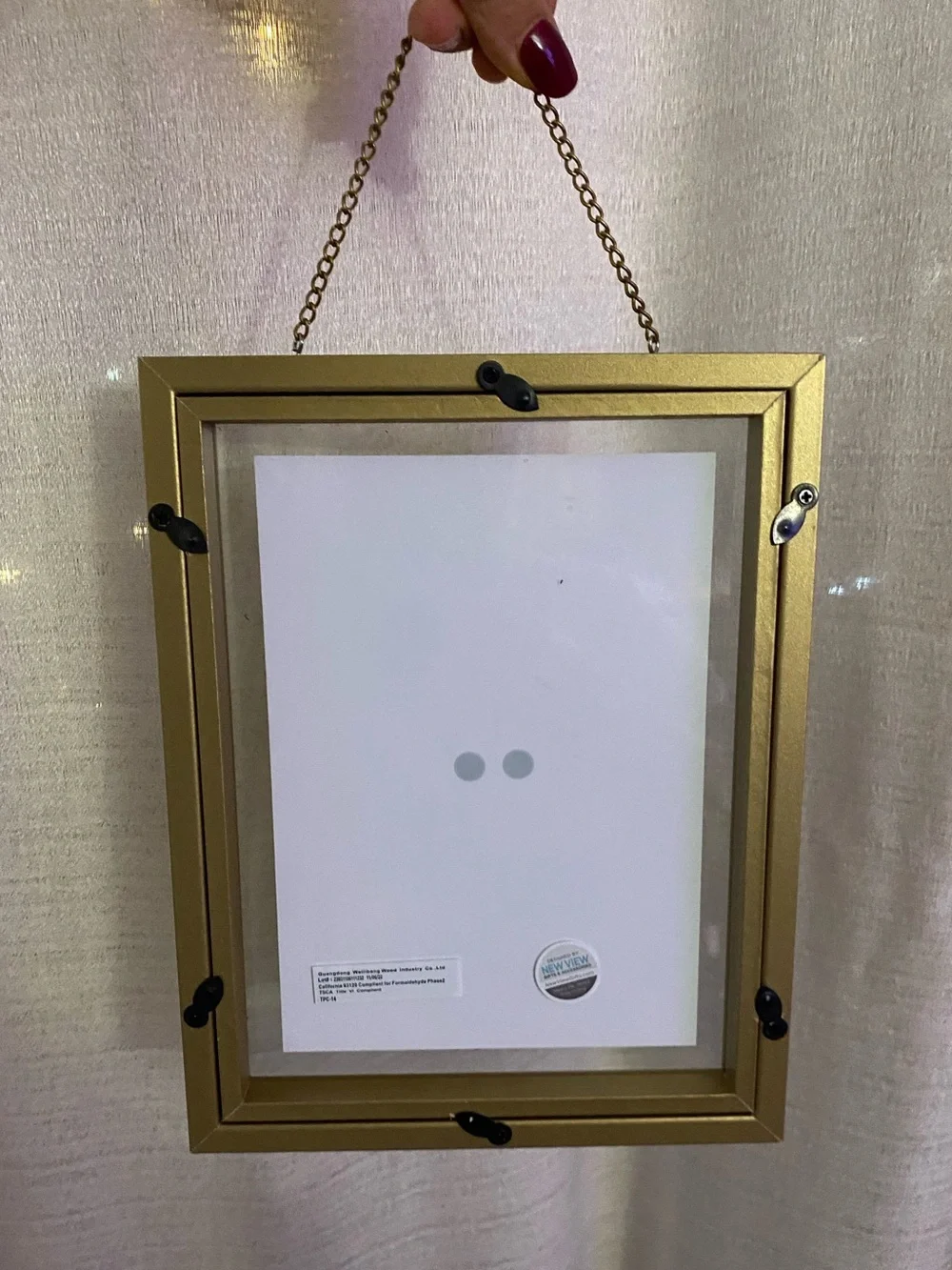 Antique Gold Floating Glass Hanging Wooden Frame Gallery Wall Vintage Inspired